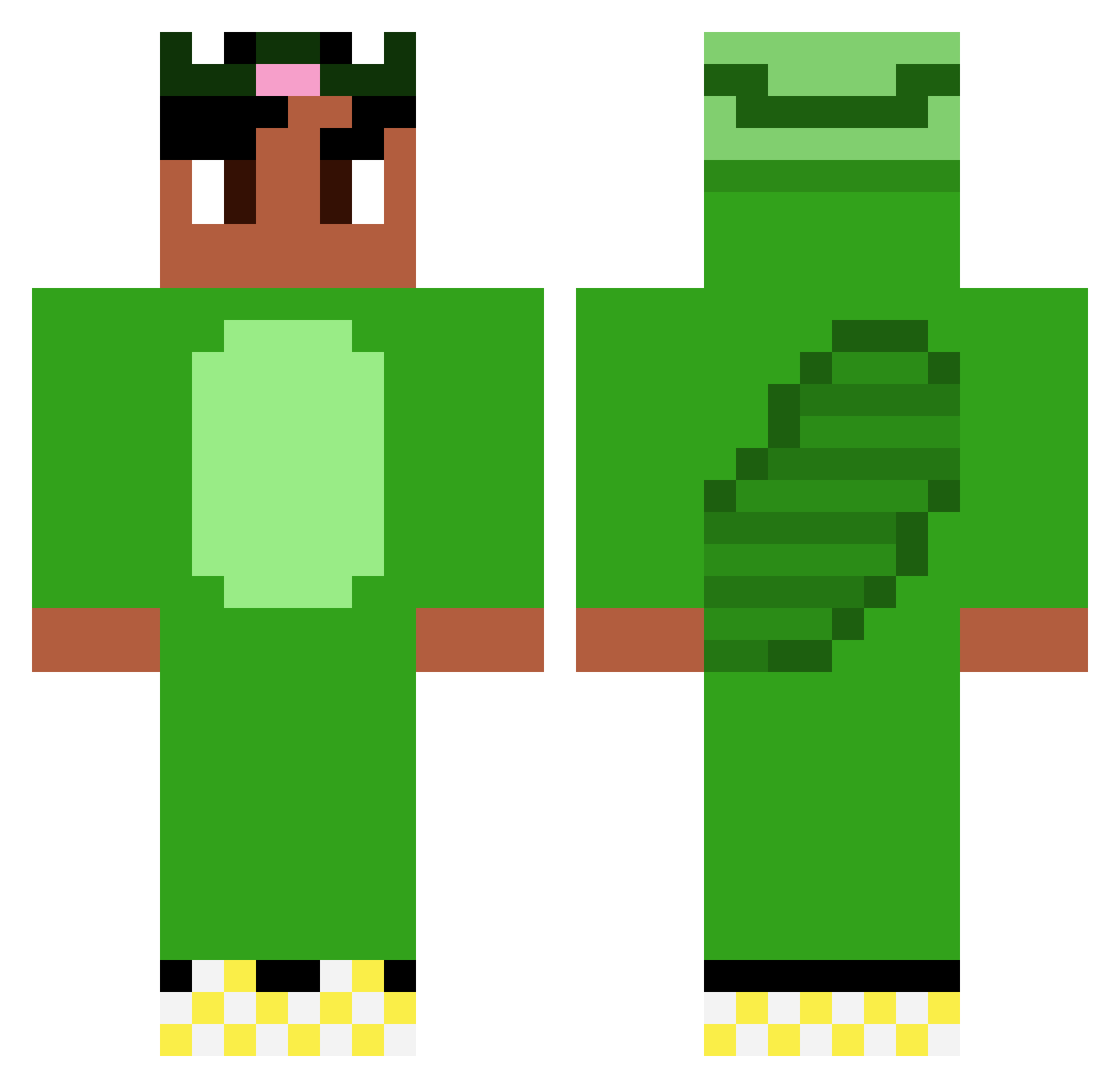 IIChocolateII Minecraft skin, front and back view