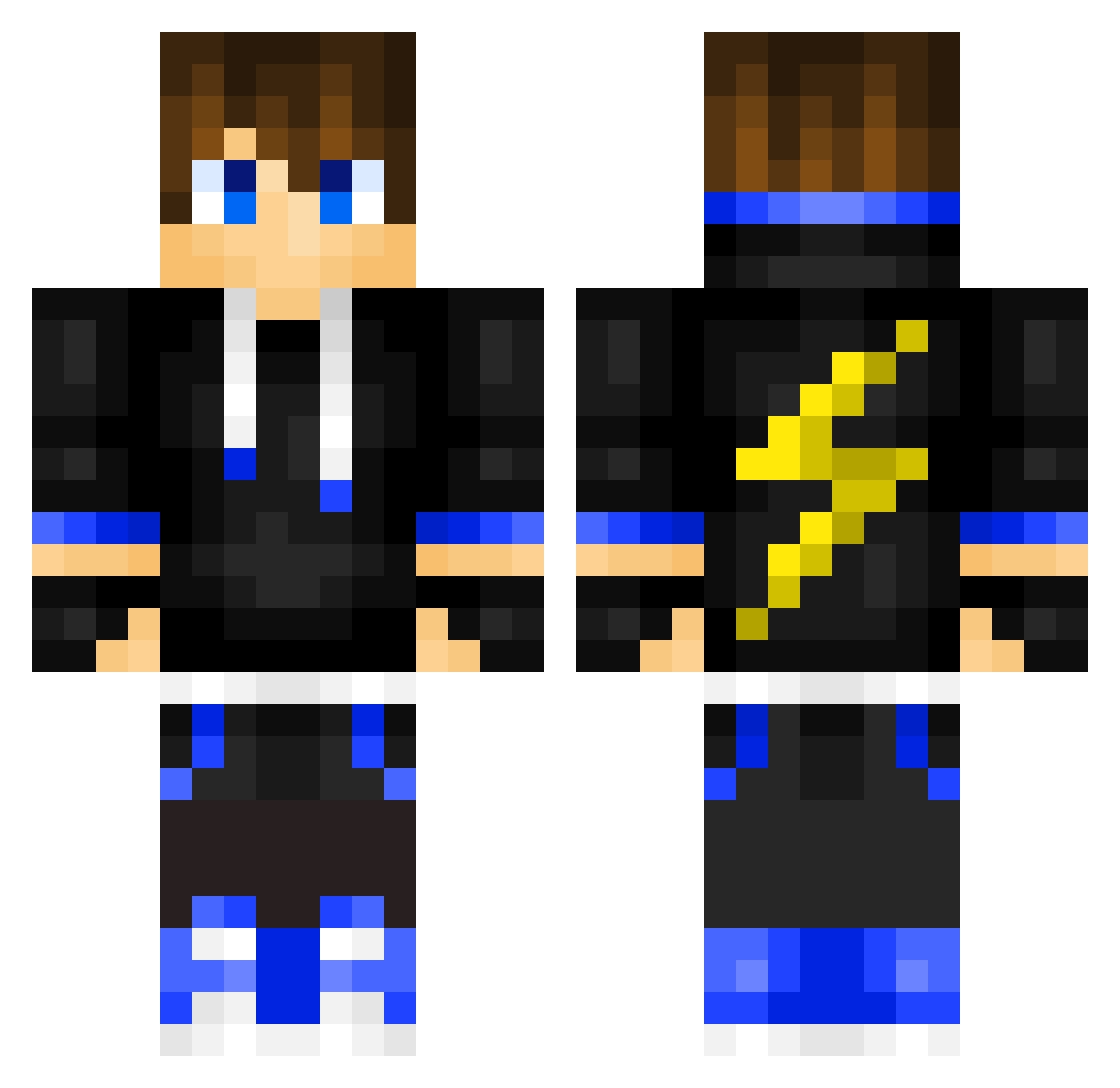 Coelian Minecraft skin, front and back view