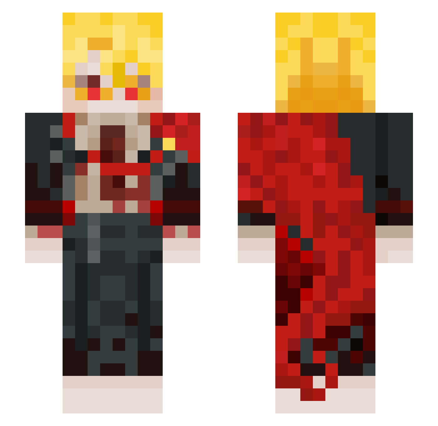 Whiteles Minecraft skin, front and back view