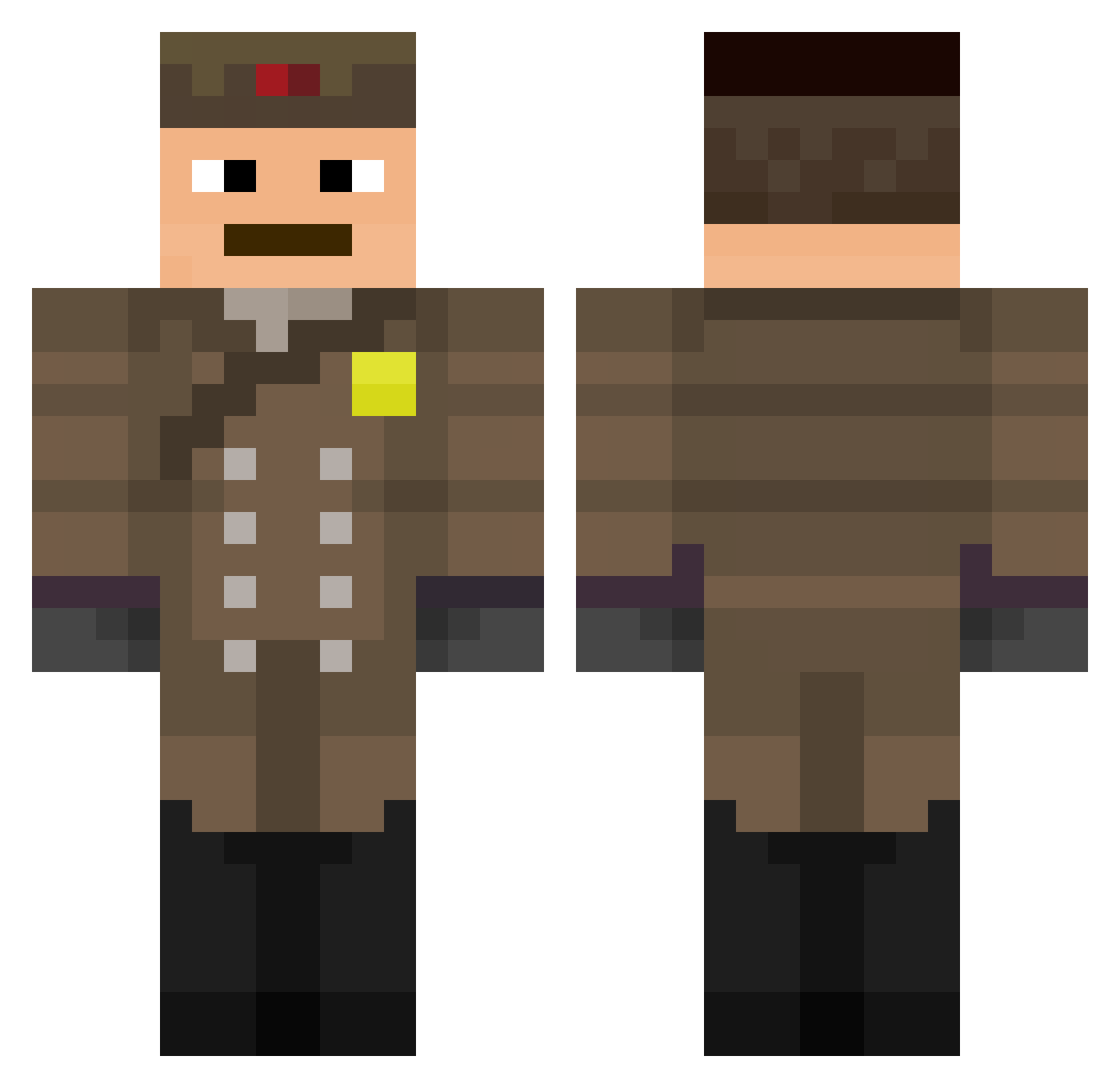 Kahokaa Minecraft skin, front and back view