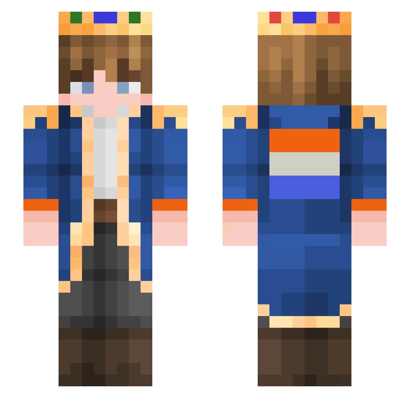 uAreSocuteZ Minecraft skin, front and back view