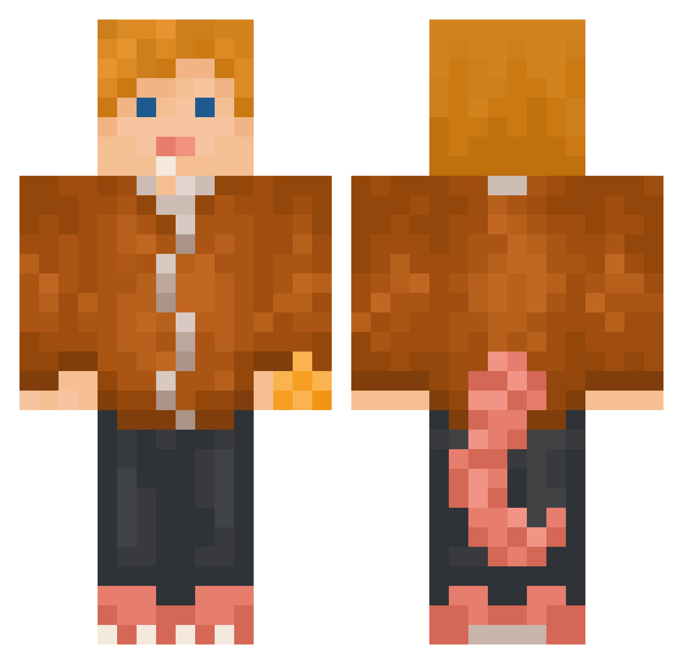 Mortality_ Minecraft skin, front and back view