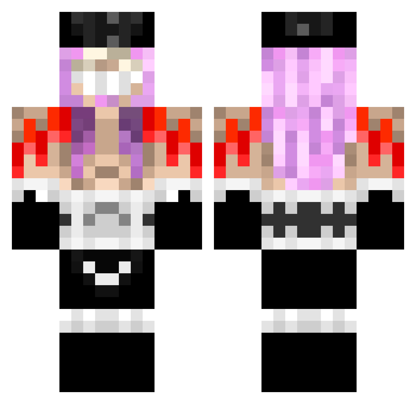 LuciidMoon Minecraft skin, front and back view