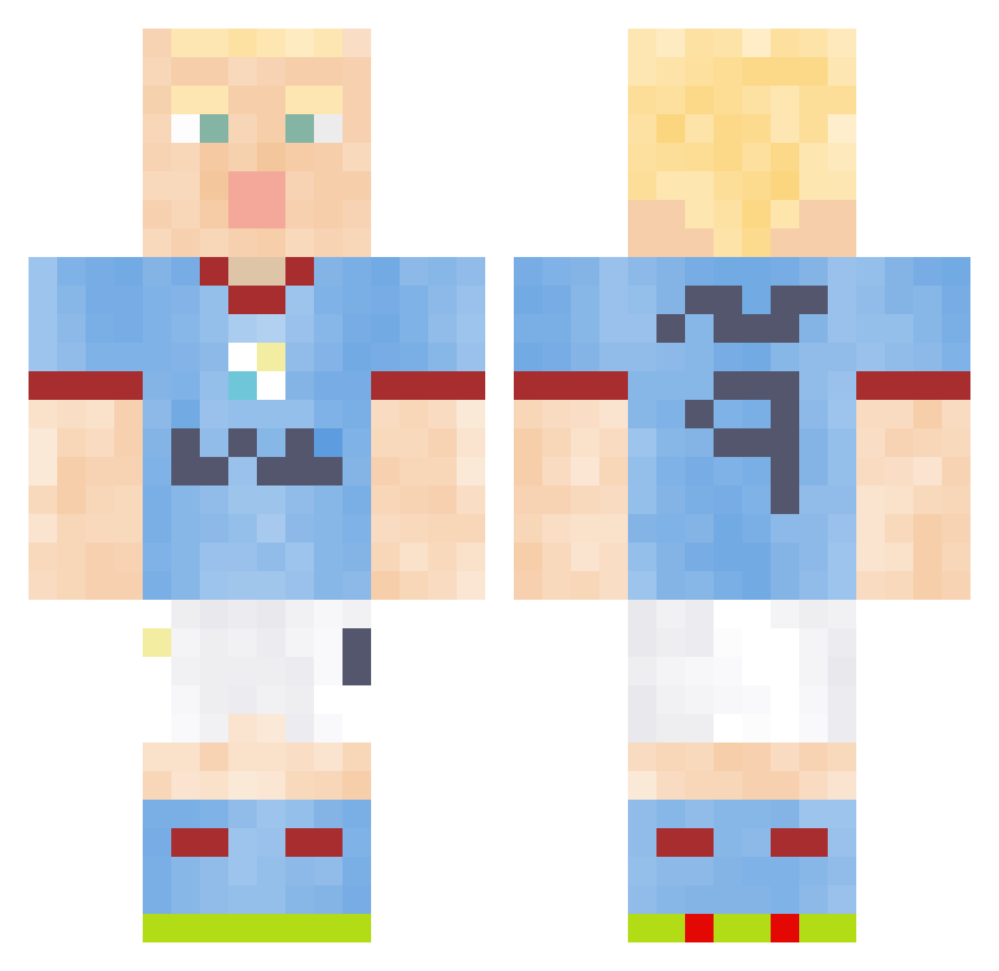 Pcois13 Minecraft skin, front and back view