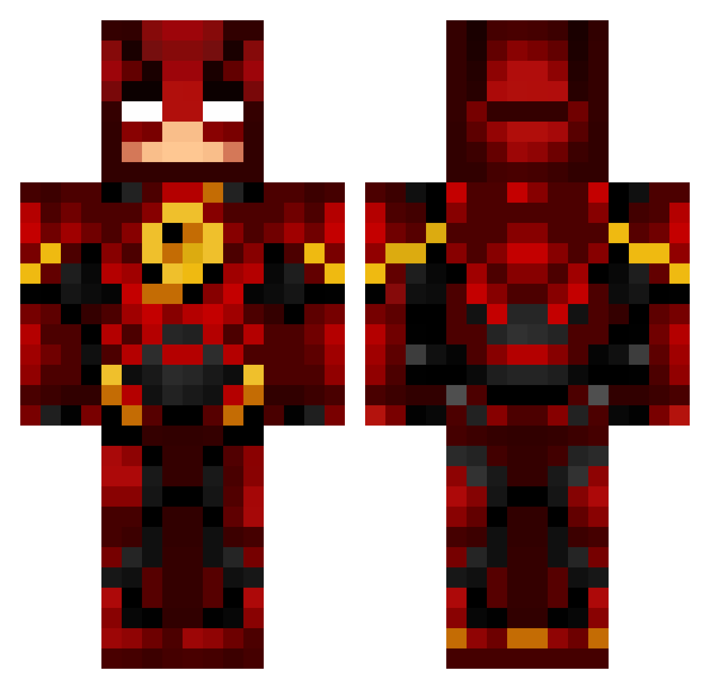 R4Z13L28 Minecraft skin, front and back view