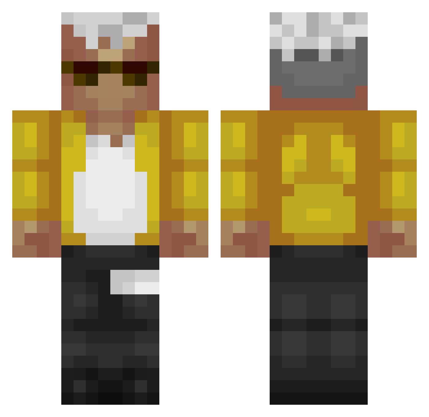 Nebil Minecraft skin, front and back view