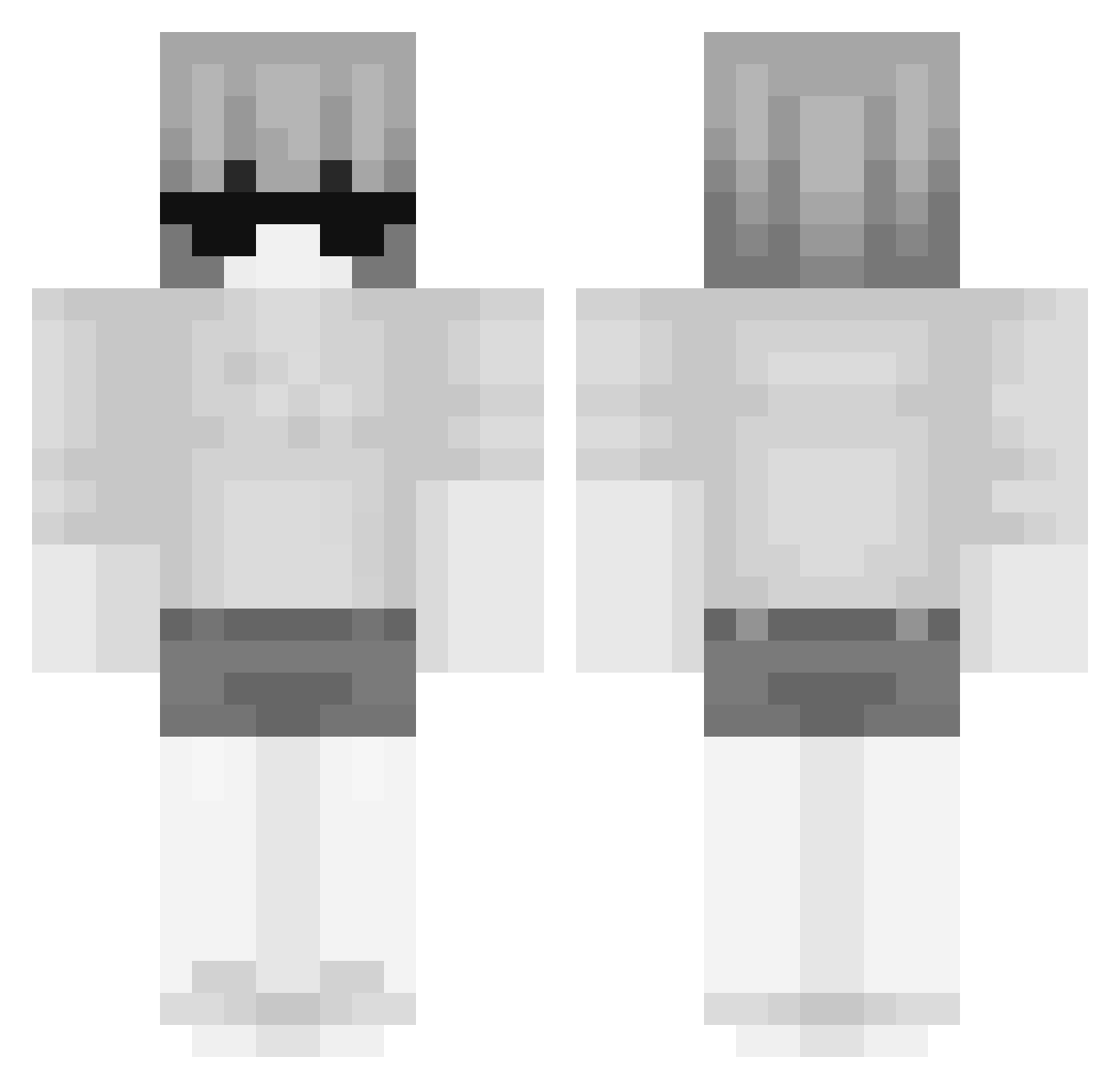 2nsa Minecraft skin, front and back view