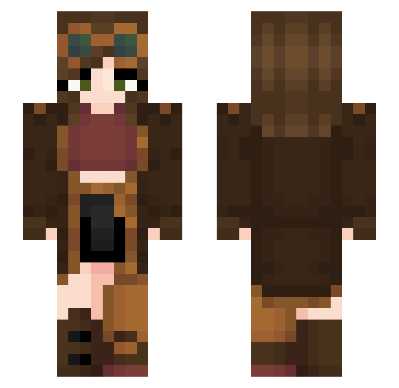 Runar1s Minecraft skin, front and back view