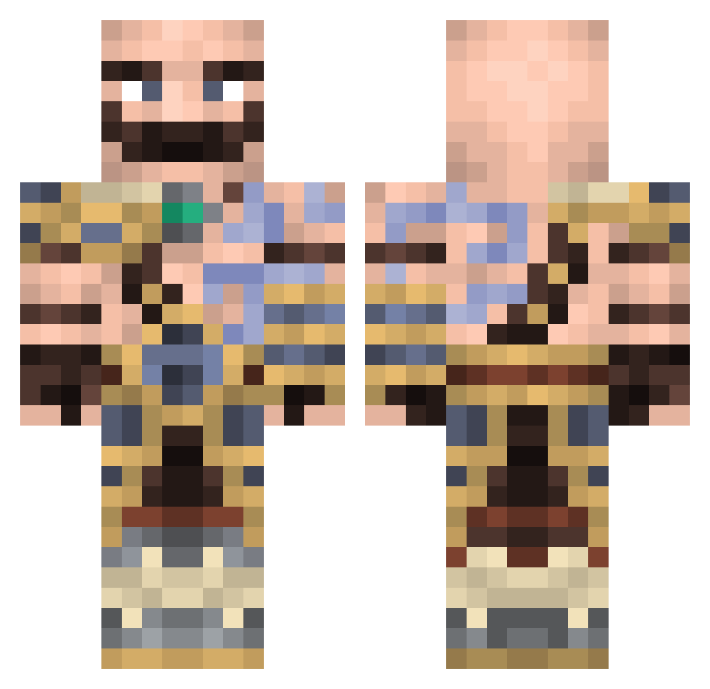 RikyGris Minecraft skin, front and back view