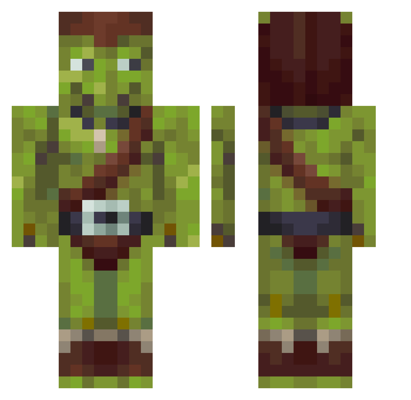 BabboBoncia Minecraft skin, front and back view