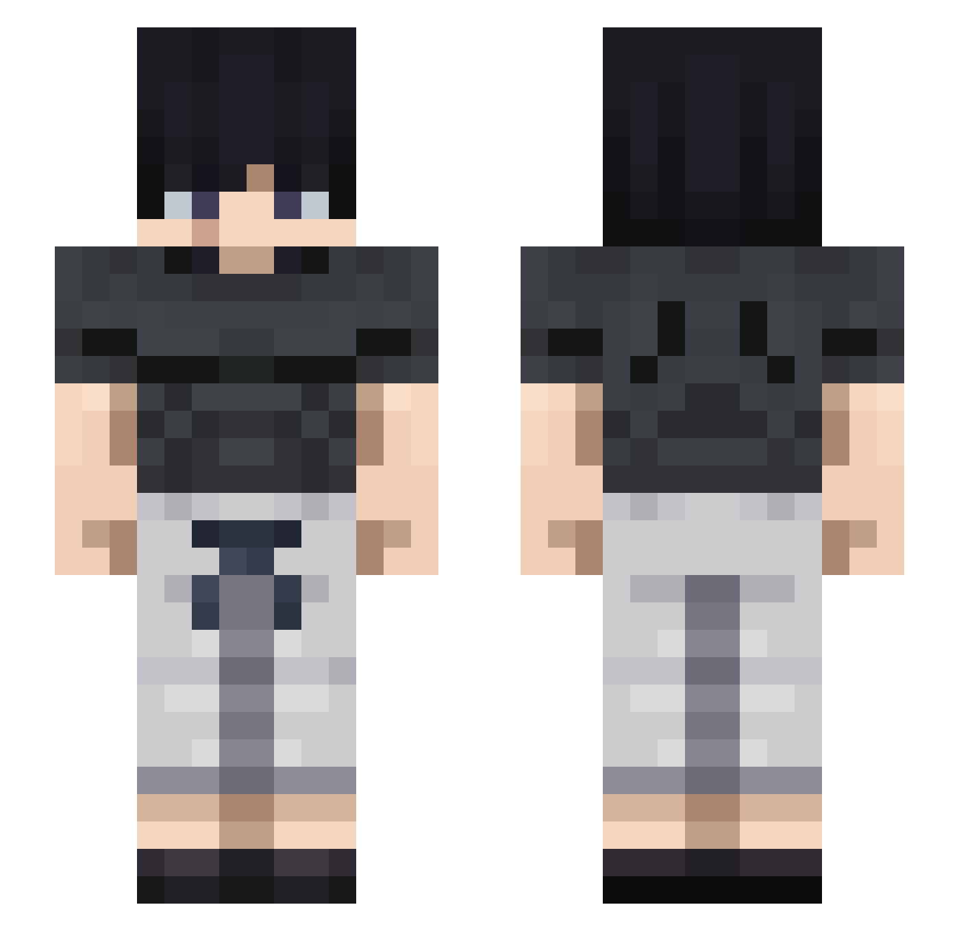 Jaakuuu Minecraft skin, front and back view