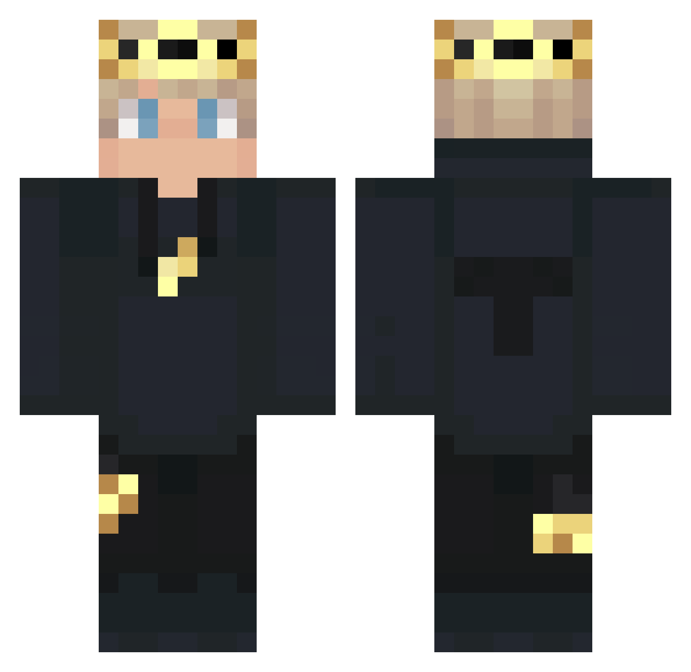 ySxb Minecraft skin, front and back view