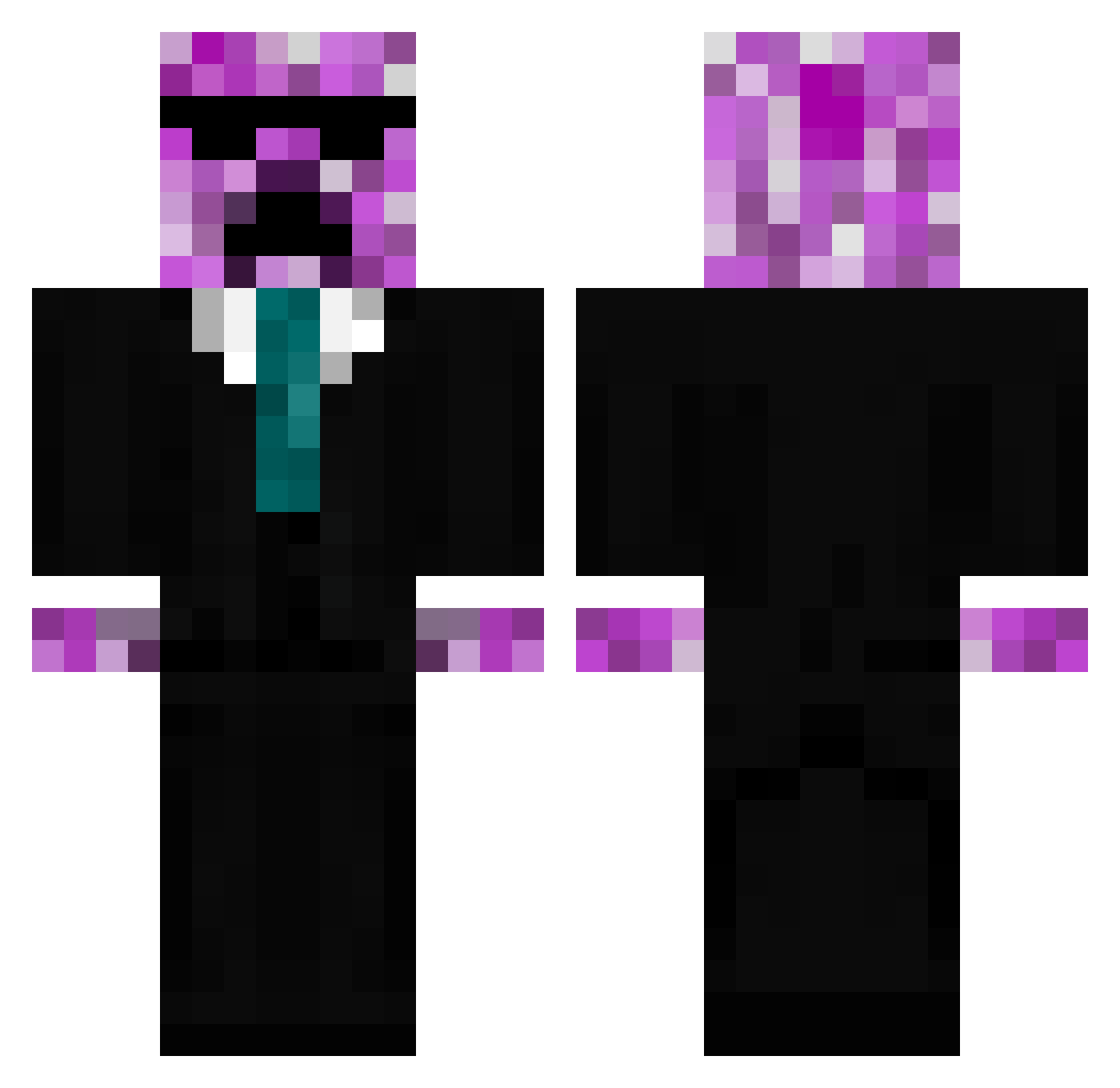 CiciBuggati Minecraft skin, front and back view