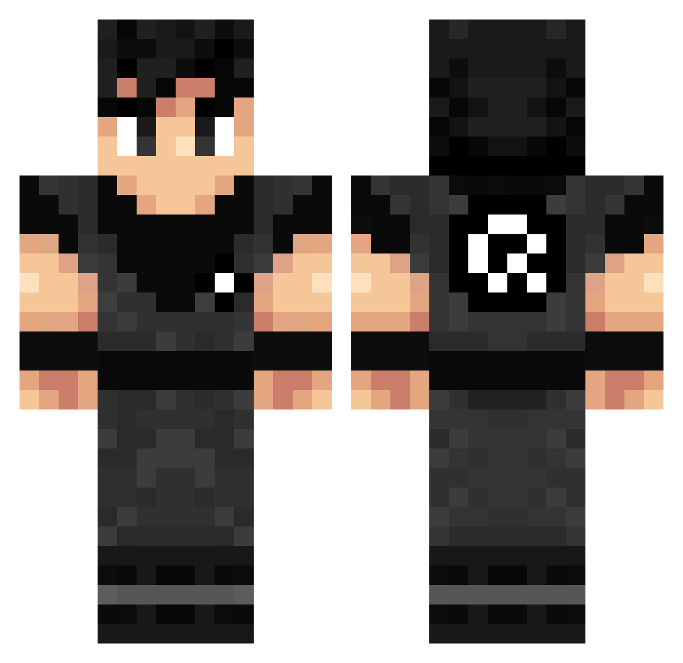 MUTTERER Minecraft skin, front and back view