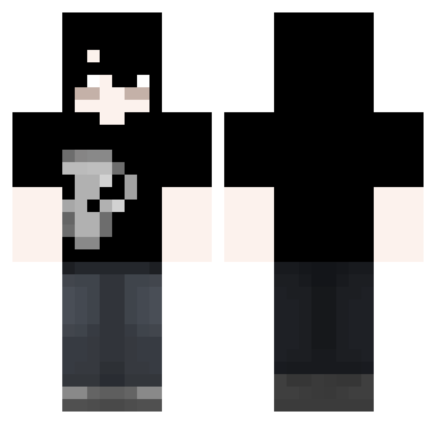 Rodbull Minecraft skin, front and back view