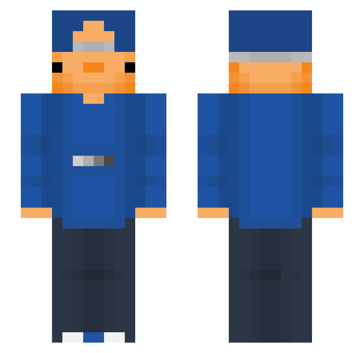 TostiSpelare Minecraft skin, front and back view