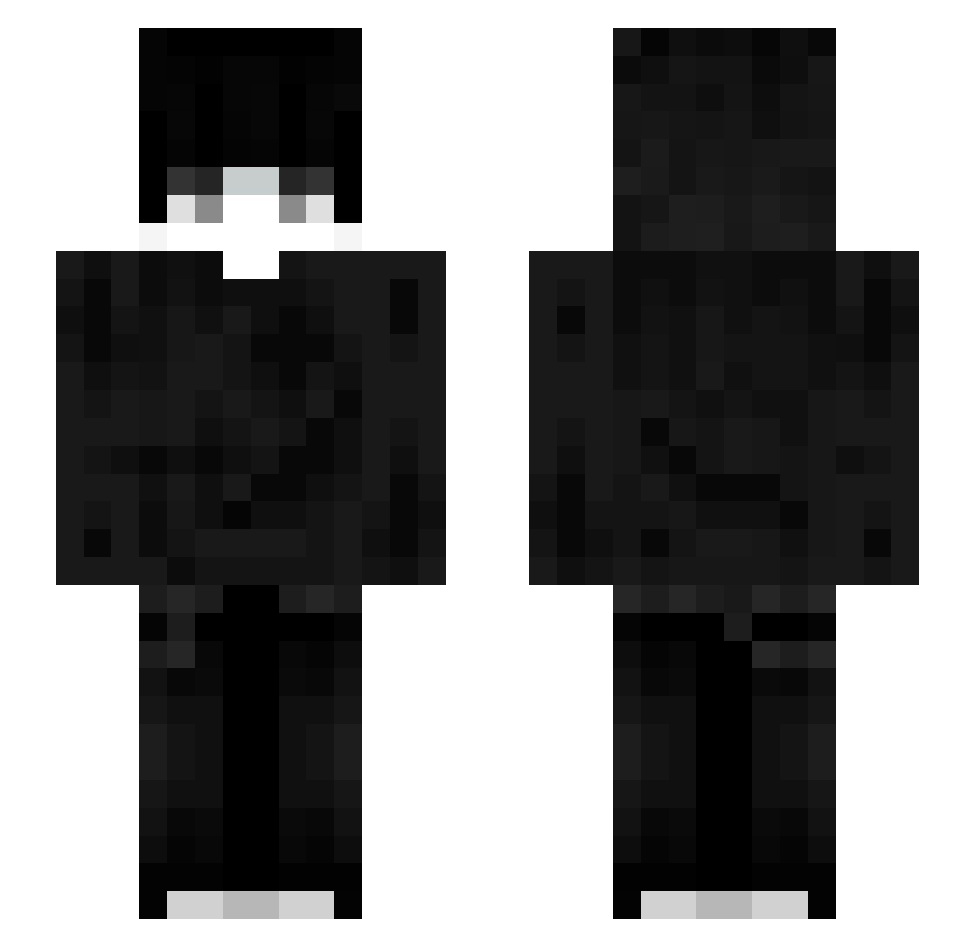Wicked Minecraft skin, front and back view