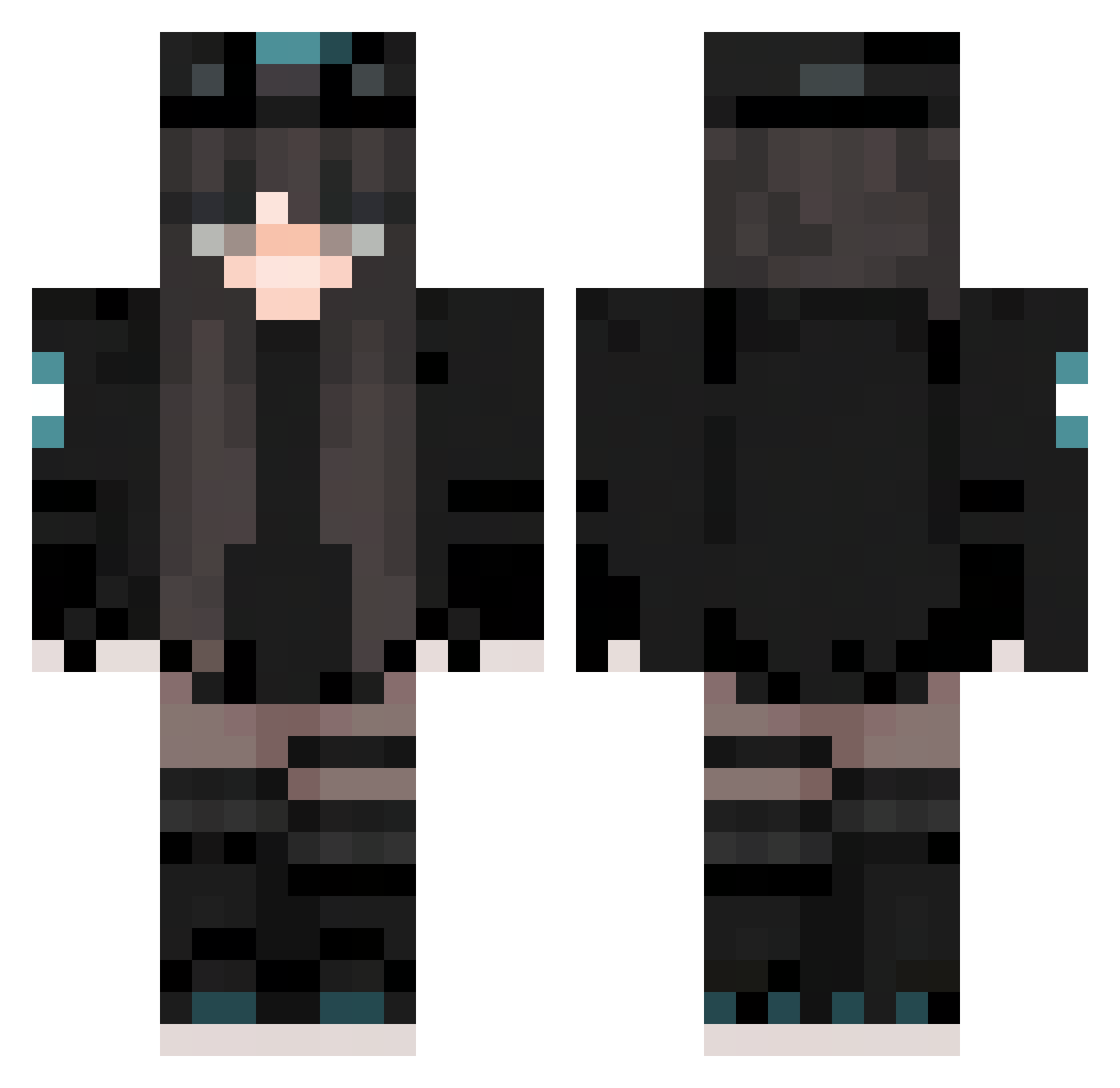 vaarco Minecraft skin, front and back view