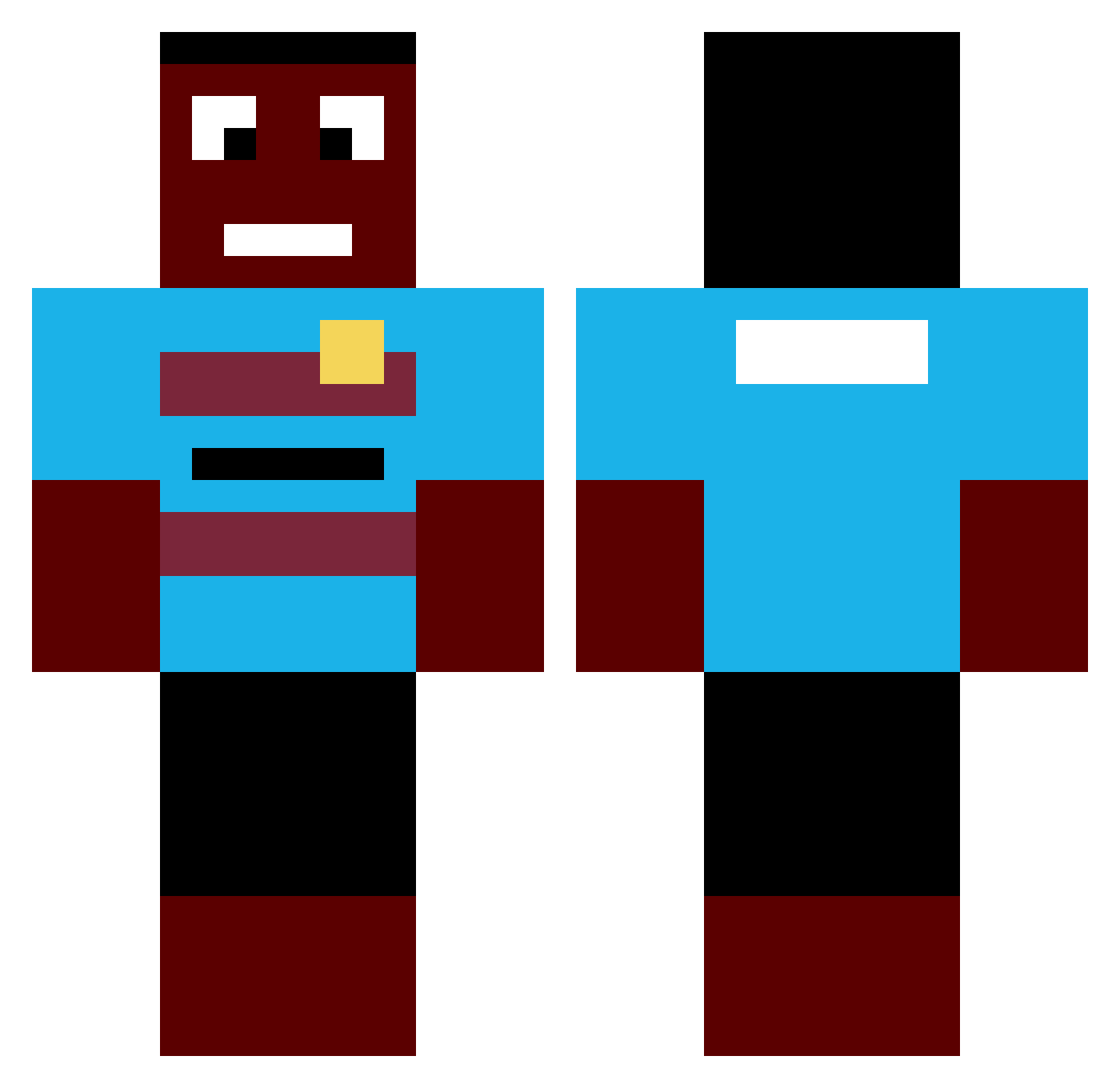 DaSupS2021 Minecraft skin, front and back view