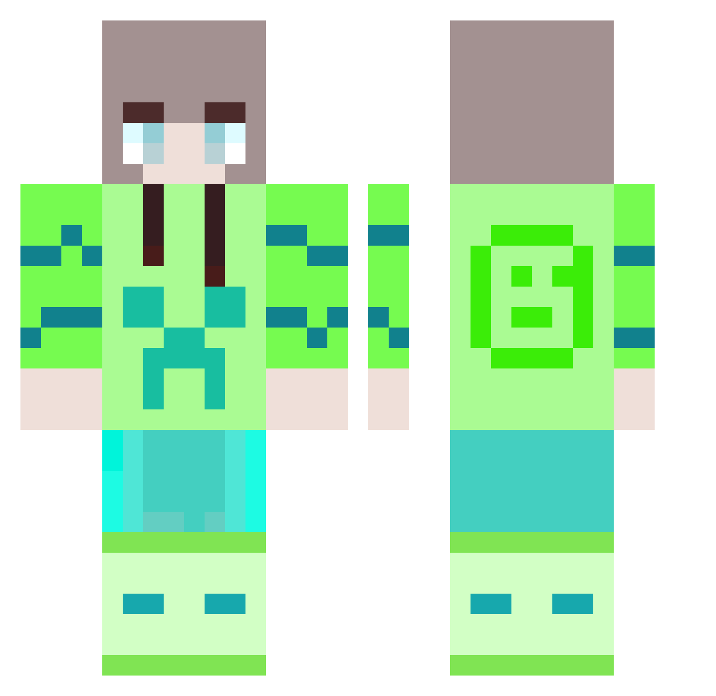 relapseGrit9ny Minecraft skin, front and back view