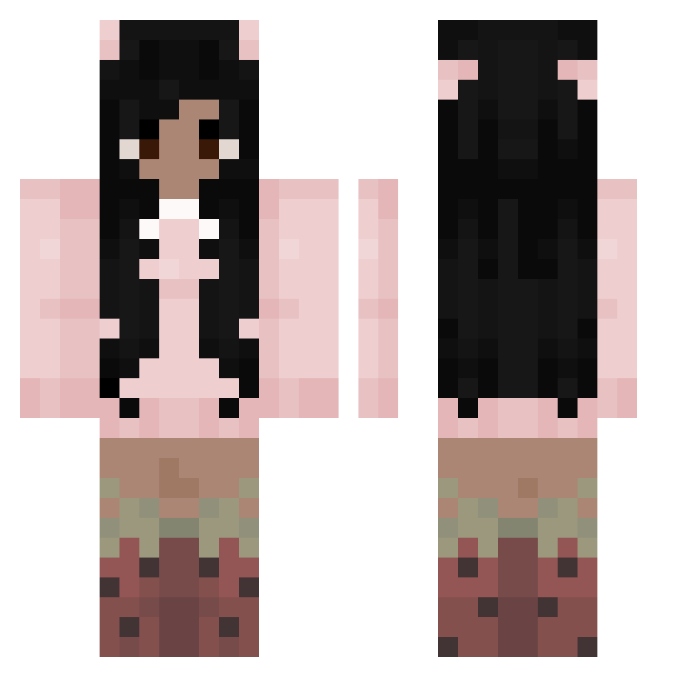 Meariii Minecraft skin, front and back view
