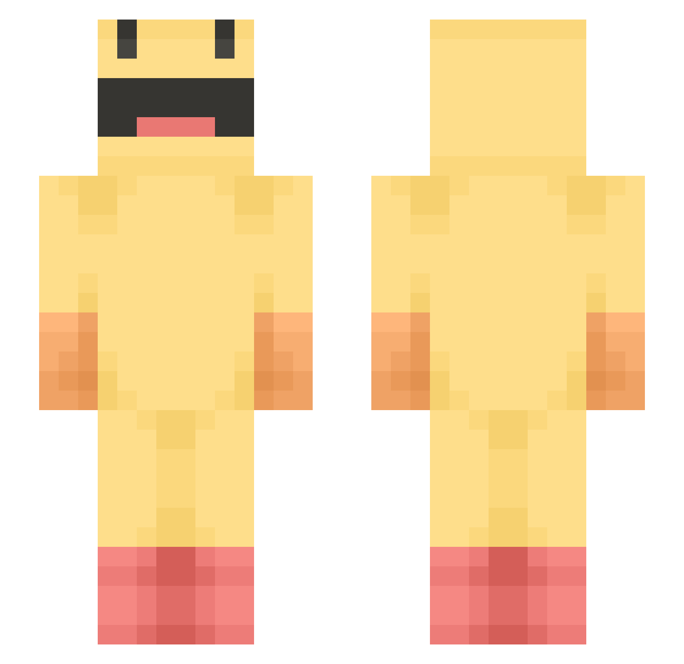 Spierdalai Minecraft skin, front and back view