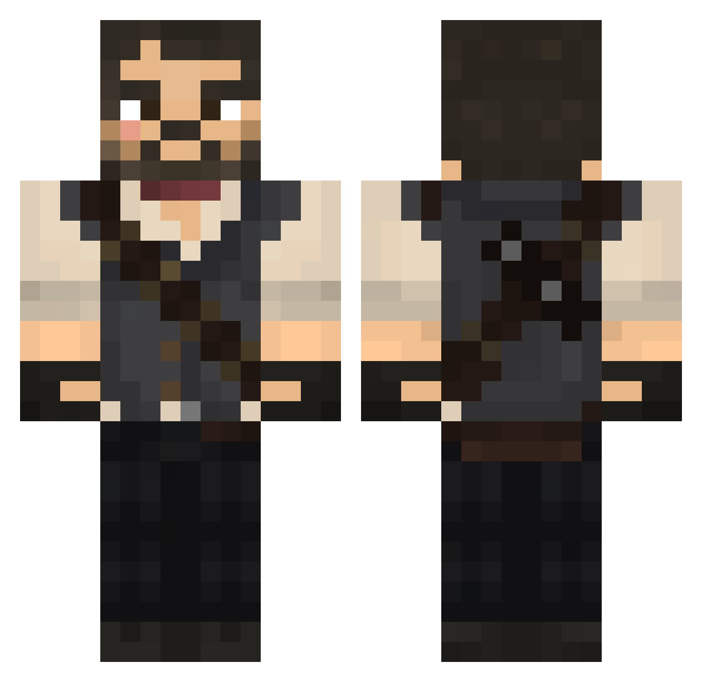 Zabot123 Minecraft skin, front and back view