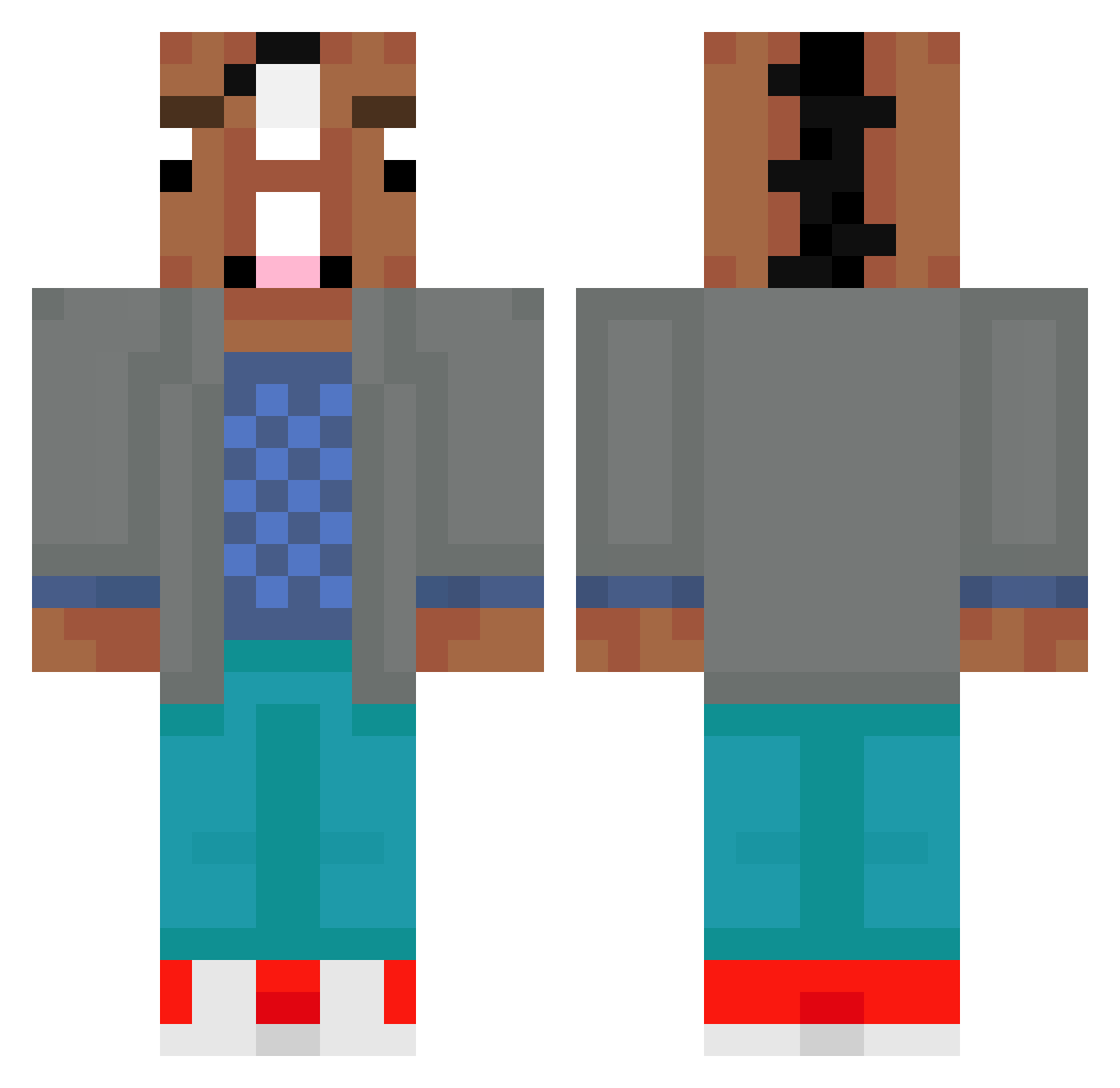 Teach910 Minecraft skin, front and back view