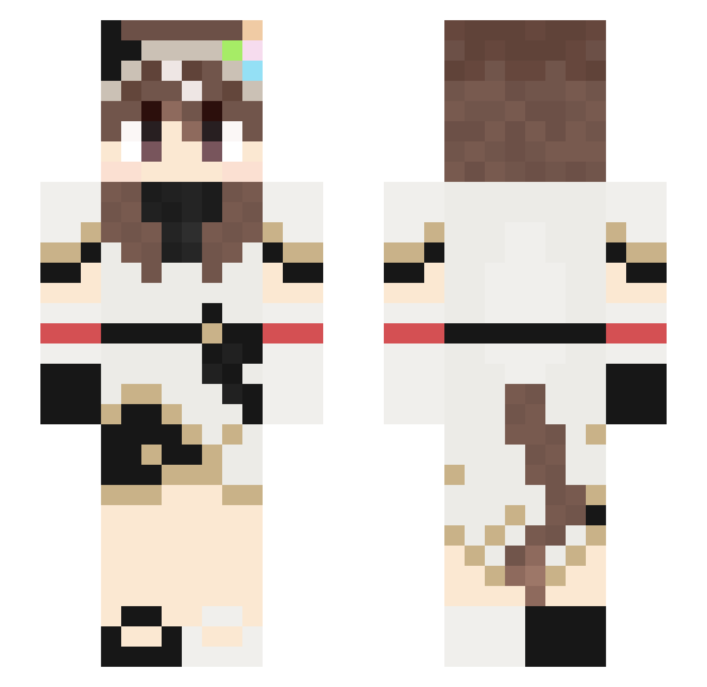 dinogoo2 Minecraft skin, front and back view