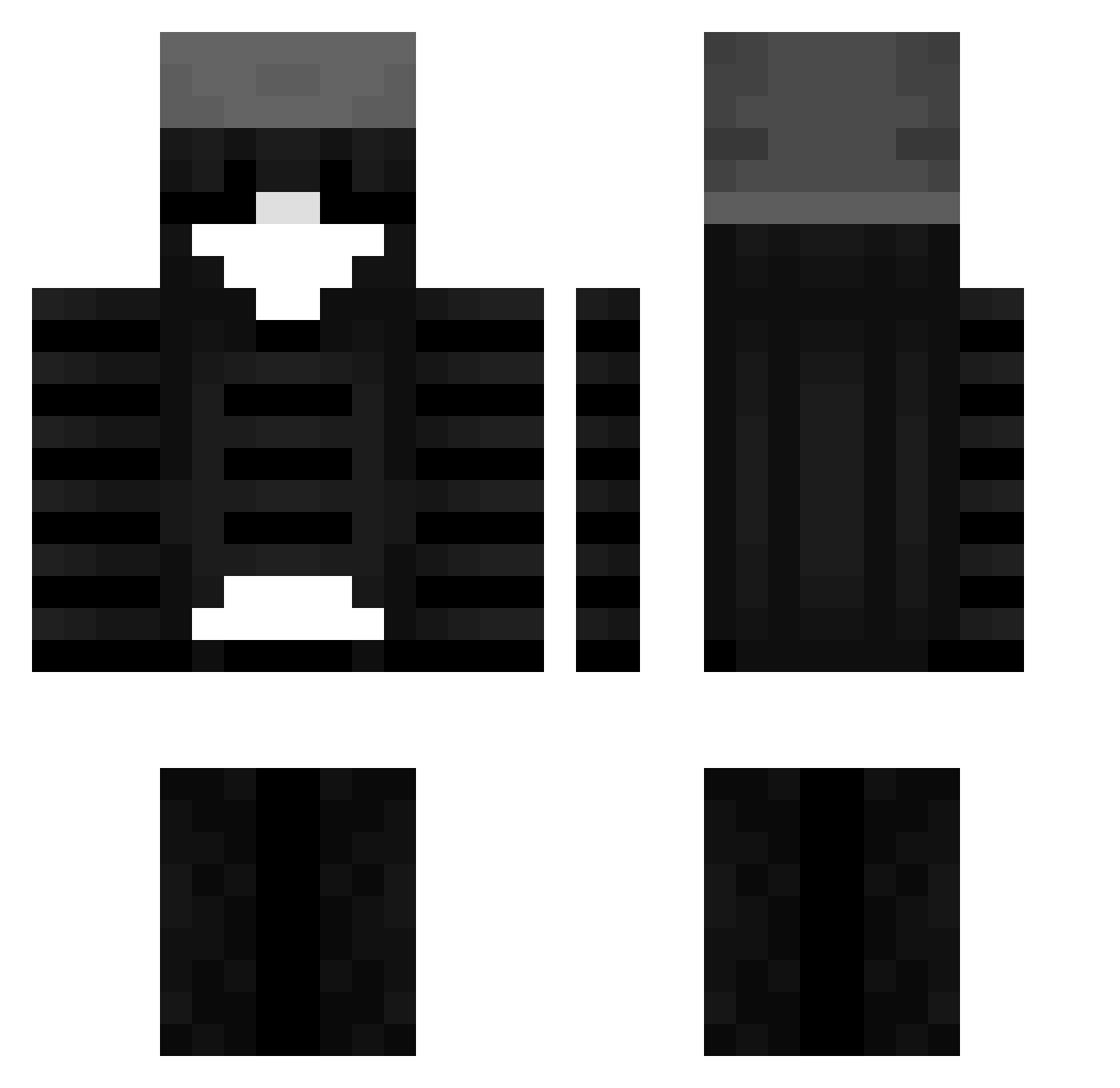 ZeroAdditives Minecraft skin, front and back view