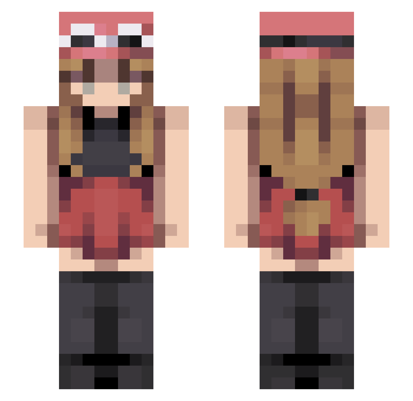 Doofnuget Minecraft skin, front and back view