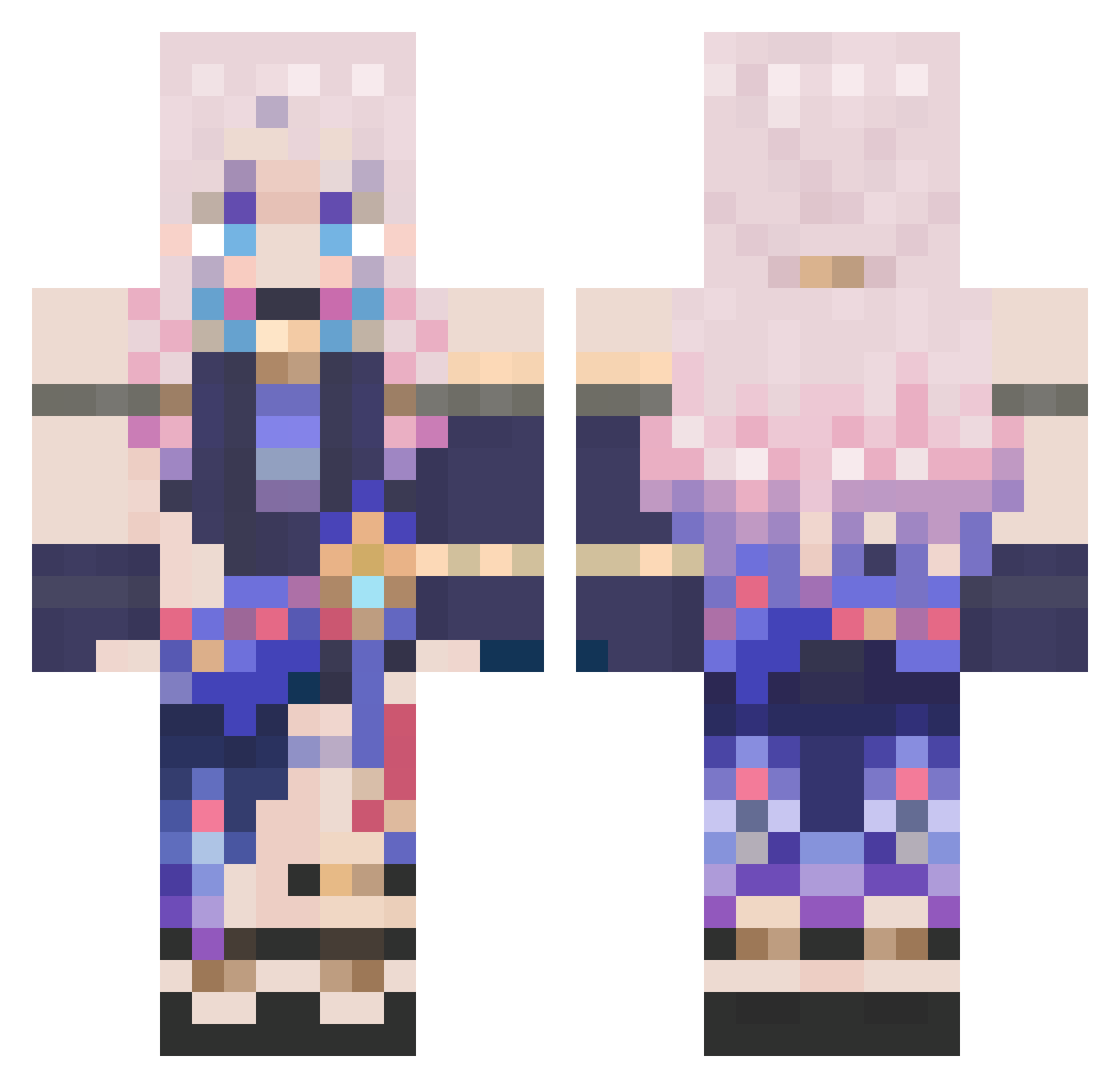 Peudan Minecraft skin, front and back view