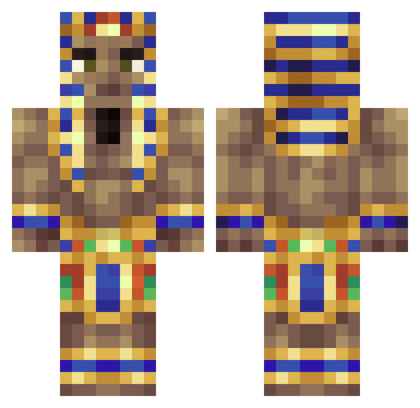 MasterGoronc Minecraft skin, front and back view