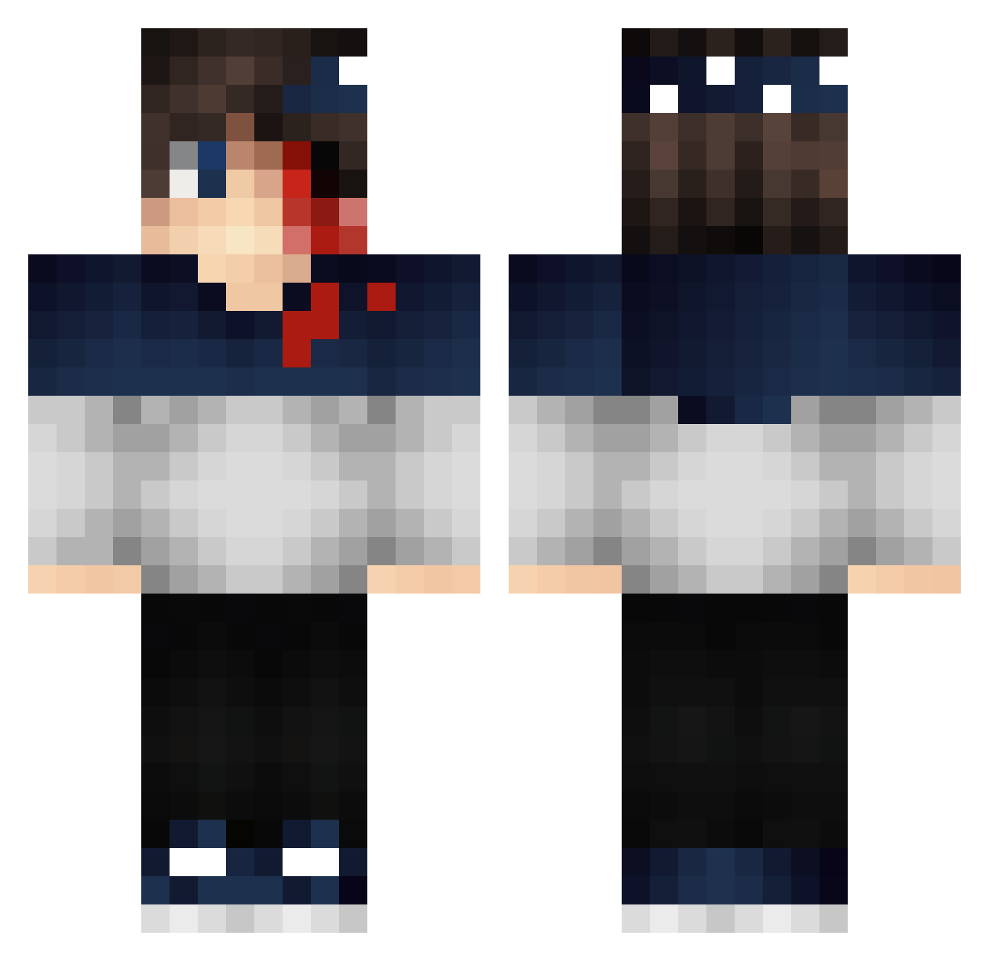 Kutangkau Minecraft skin, front and back view