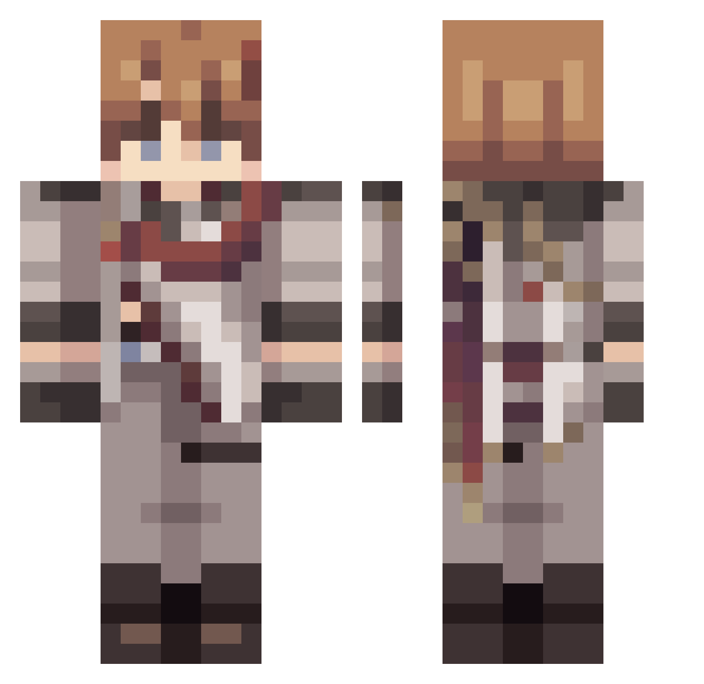 SzuHao Minecraft skin, front and back view