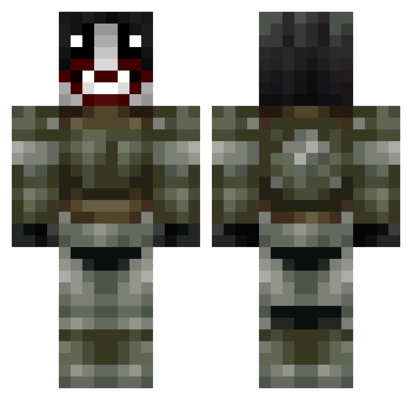 rug7 Minecraft skin, front and back view
