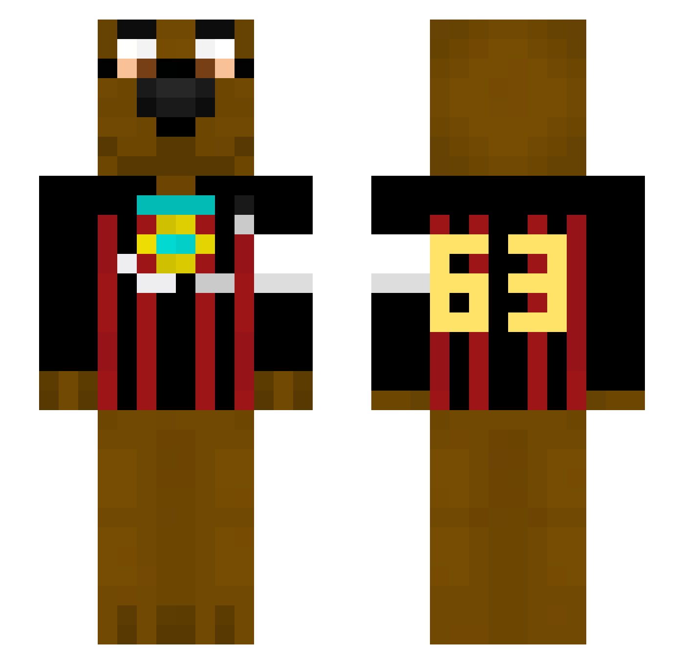 zzoliverr Minecraft skin, front and back view