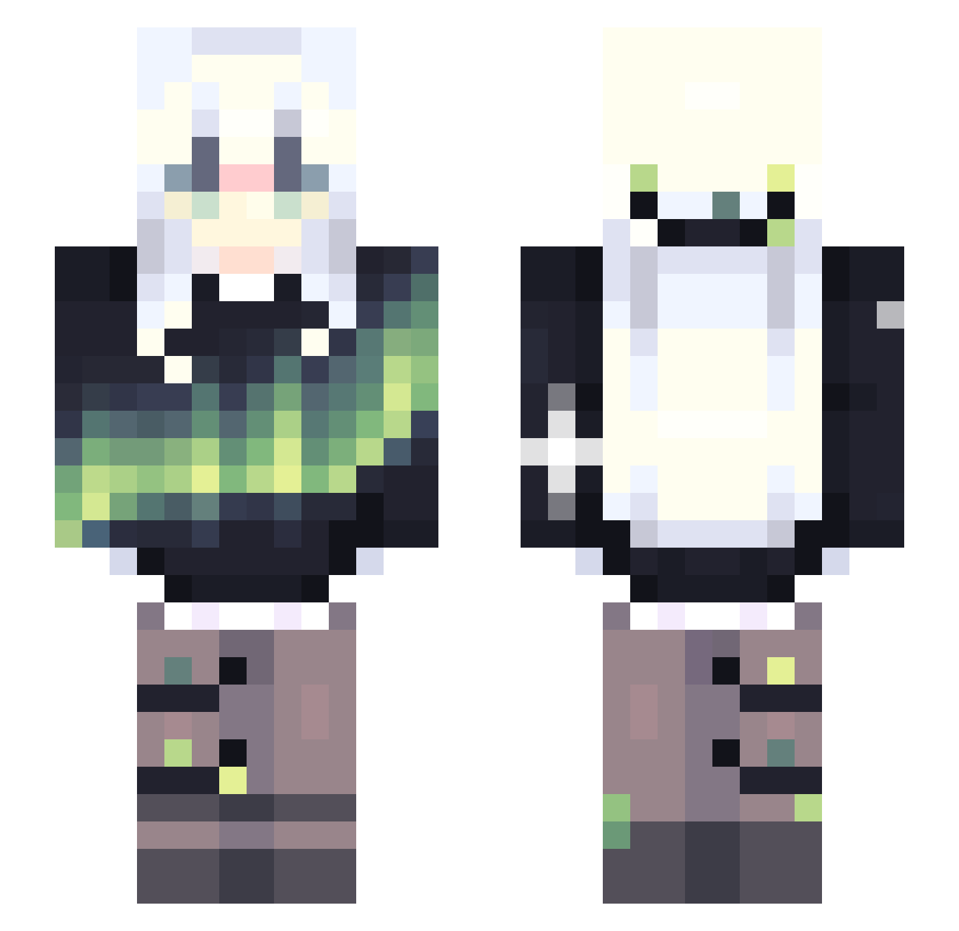 RabbitR3 Minecraft skin, front and back view