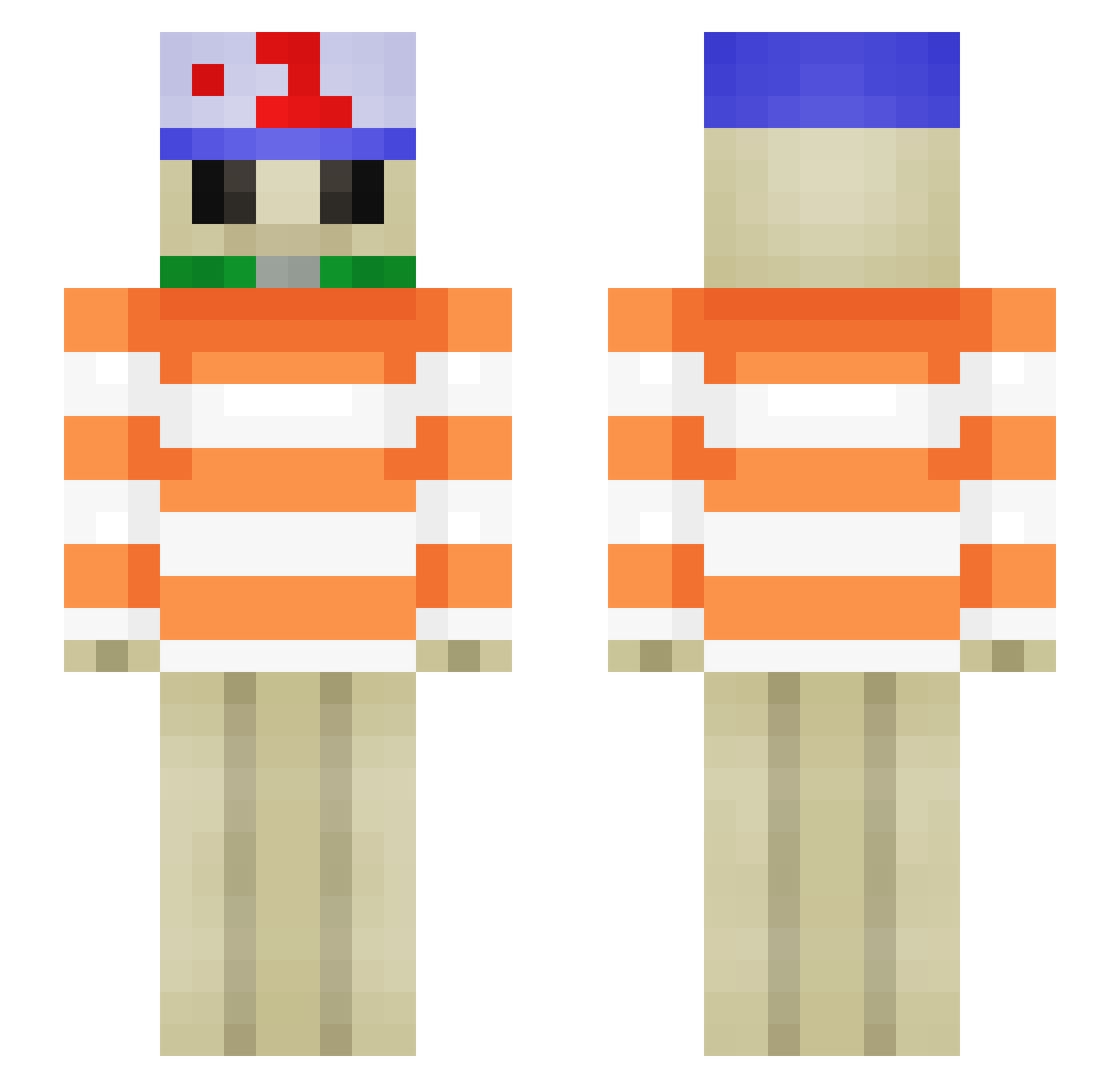 SusSoap Minecraft skin, front and back view