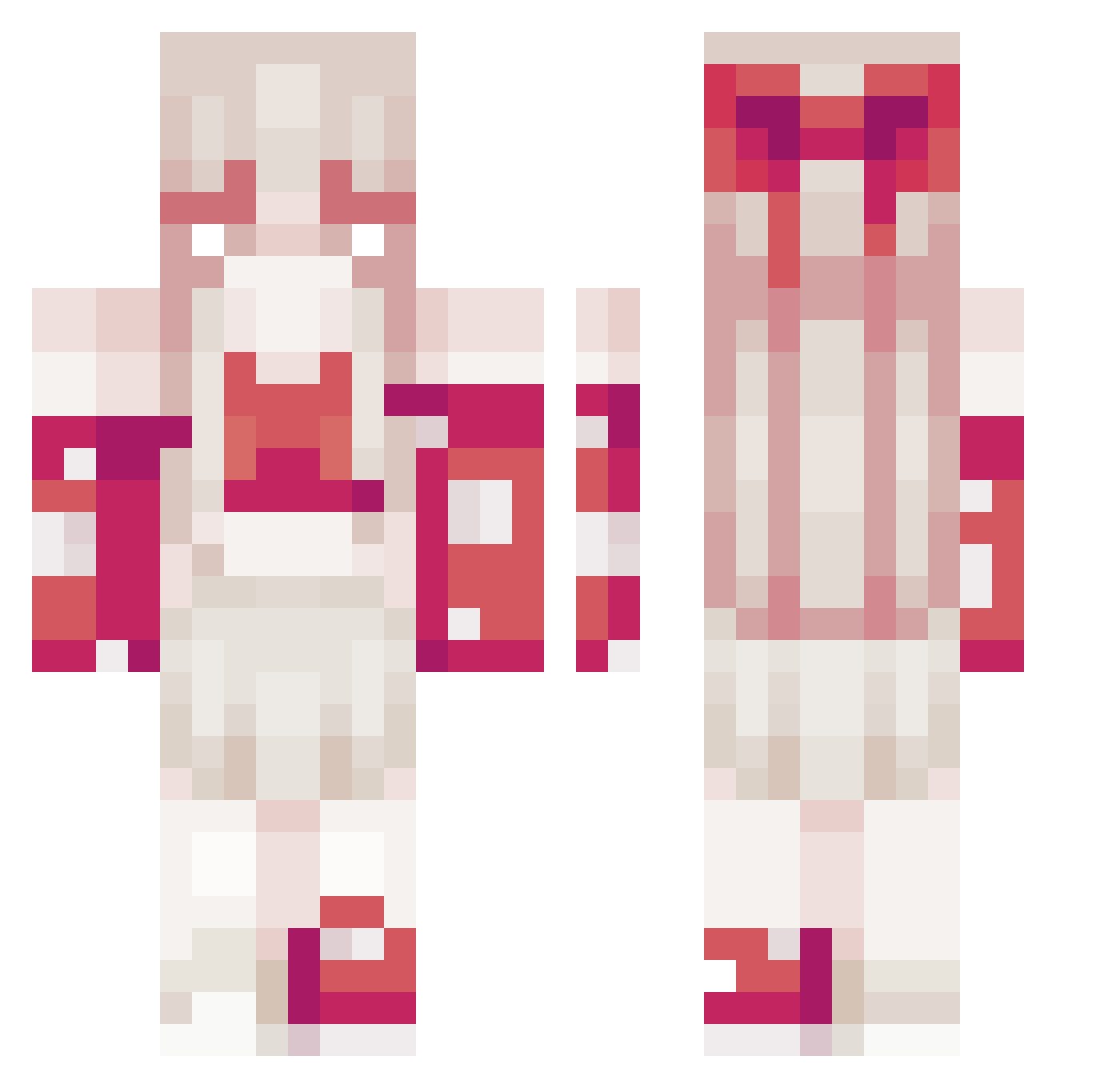 Vespress Minecraft skin, front and back view
