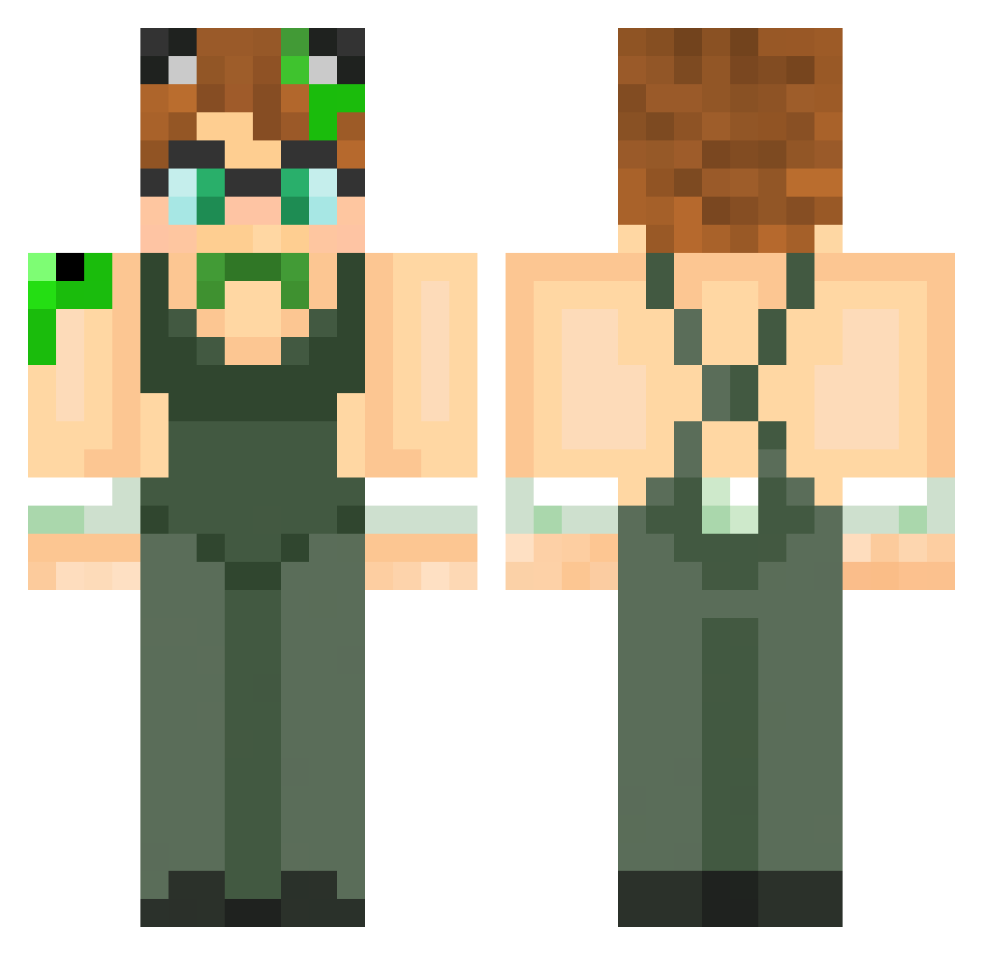 chimescrimes Minecraft skin, front and back view