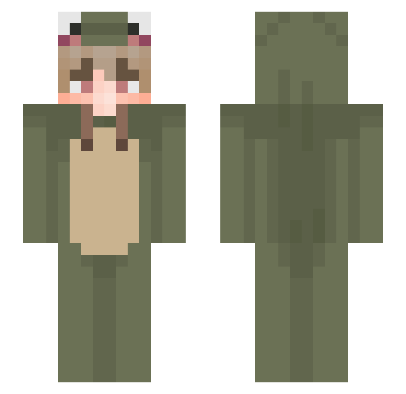 hhasan Minecraft skin, front and back view
