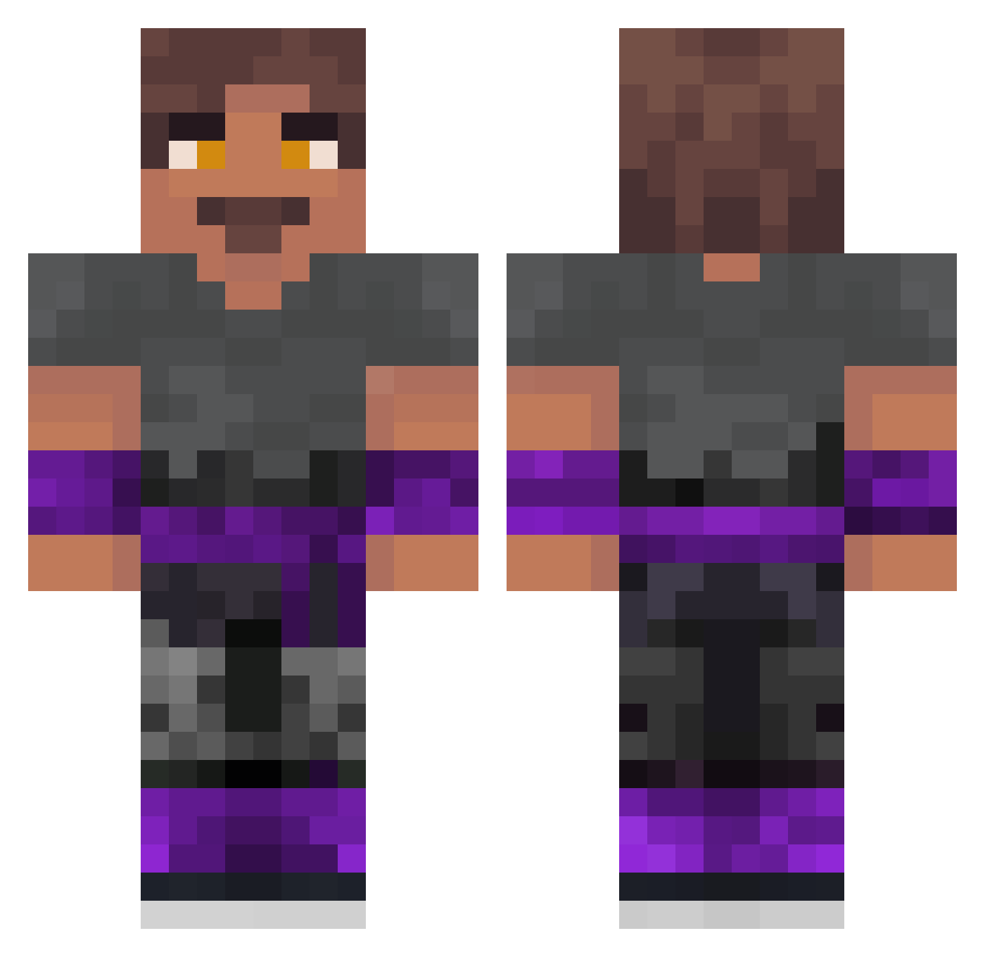 Sheralexanderm Minecraft skin, front and back view