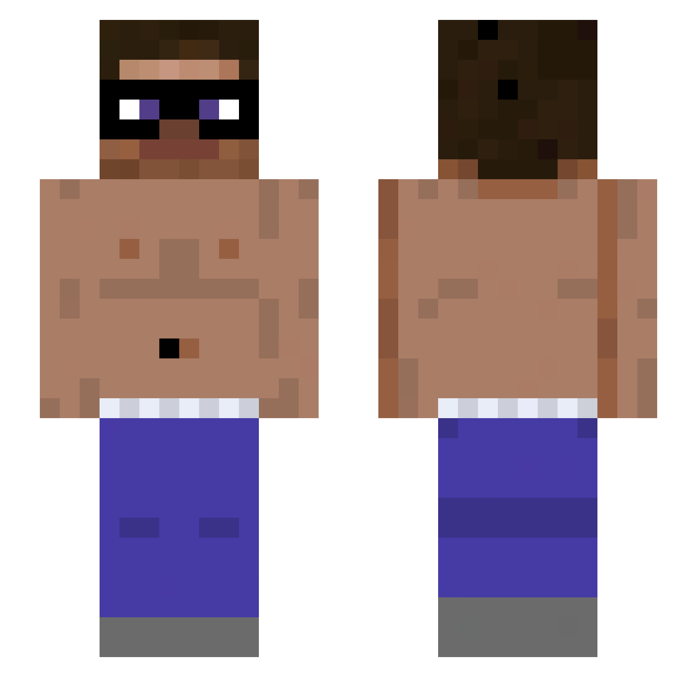 7x8 Minecraft skin, front and back view