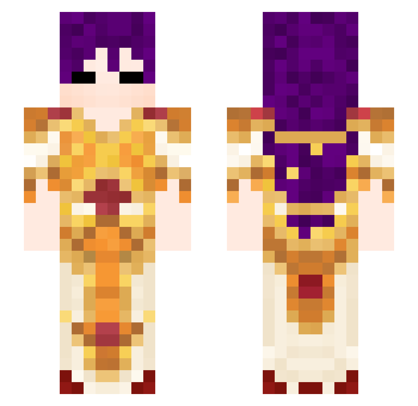 Shimizkyosia Minecraft skin, front and back view