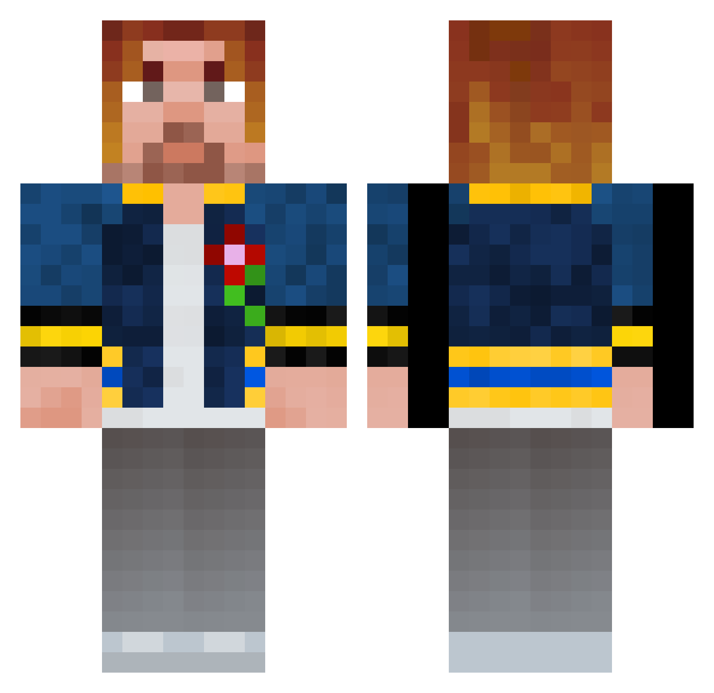 edwhini Minecraft skin, front and back view