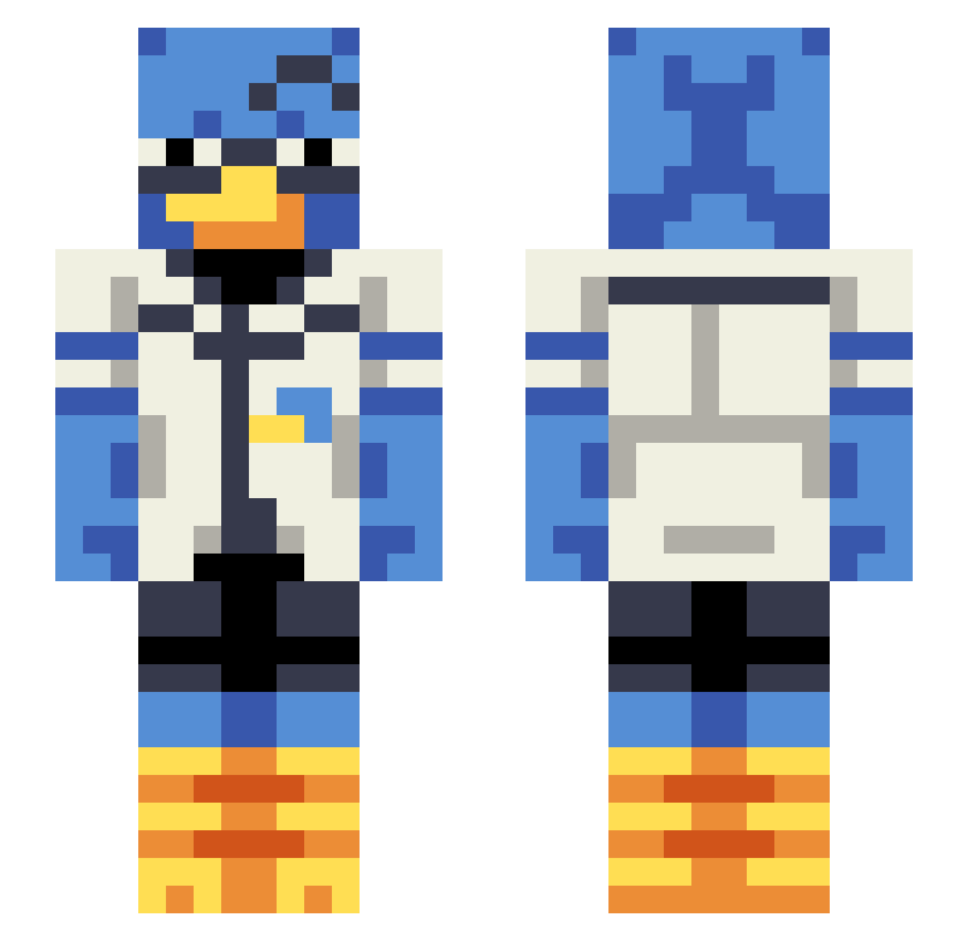 johnbo61 Minecraft skin, front and back view