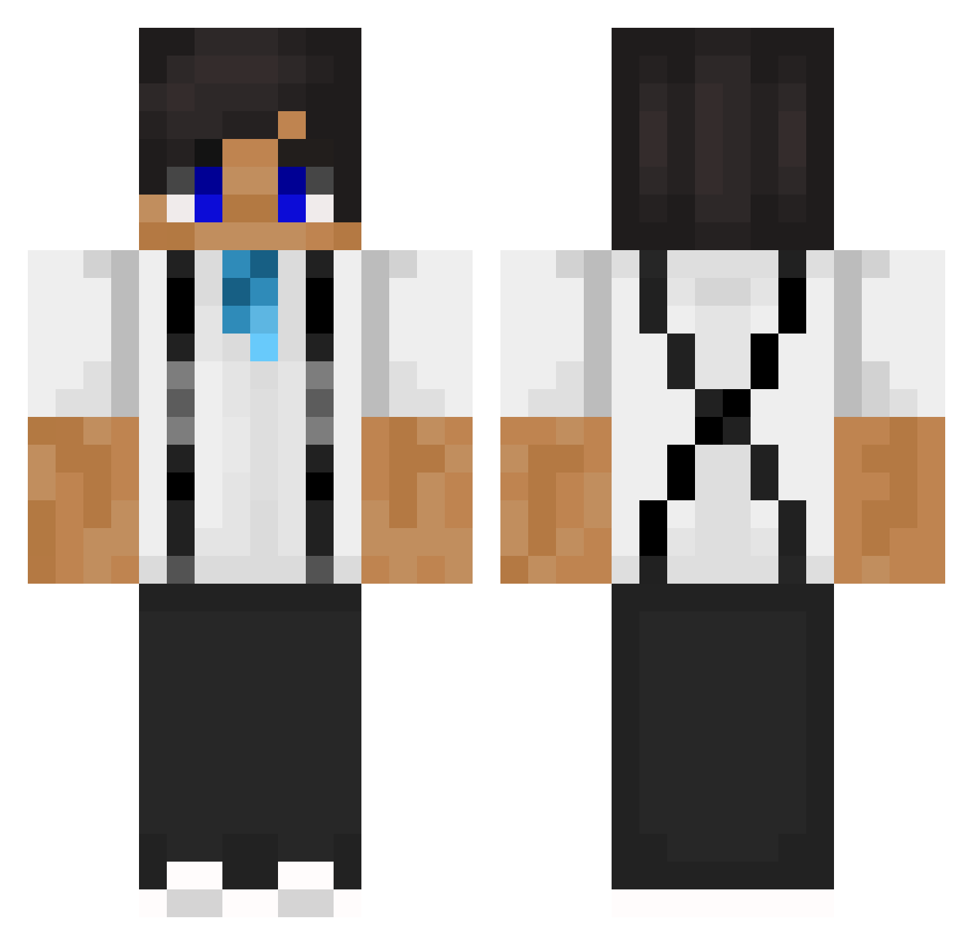 Wh4ite_ Minecraft skin, front and back view