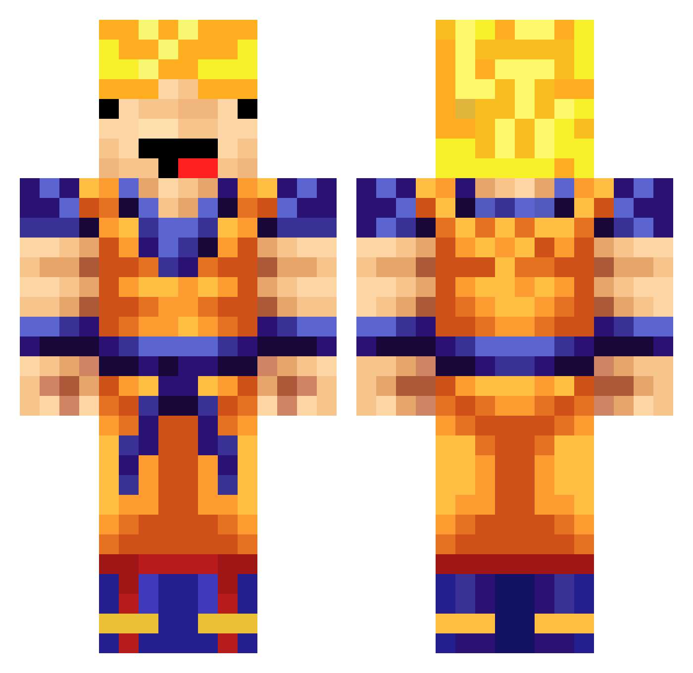 jabbing Minecraft skin, front and back view