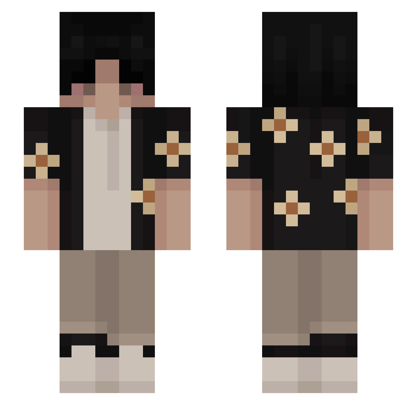 prihsm Minecraft skin, front and back view